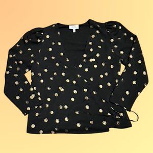 And Other Stories Gold Coin Polka-Dot Wrap Blouse